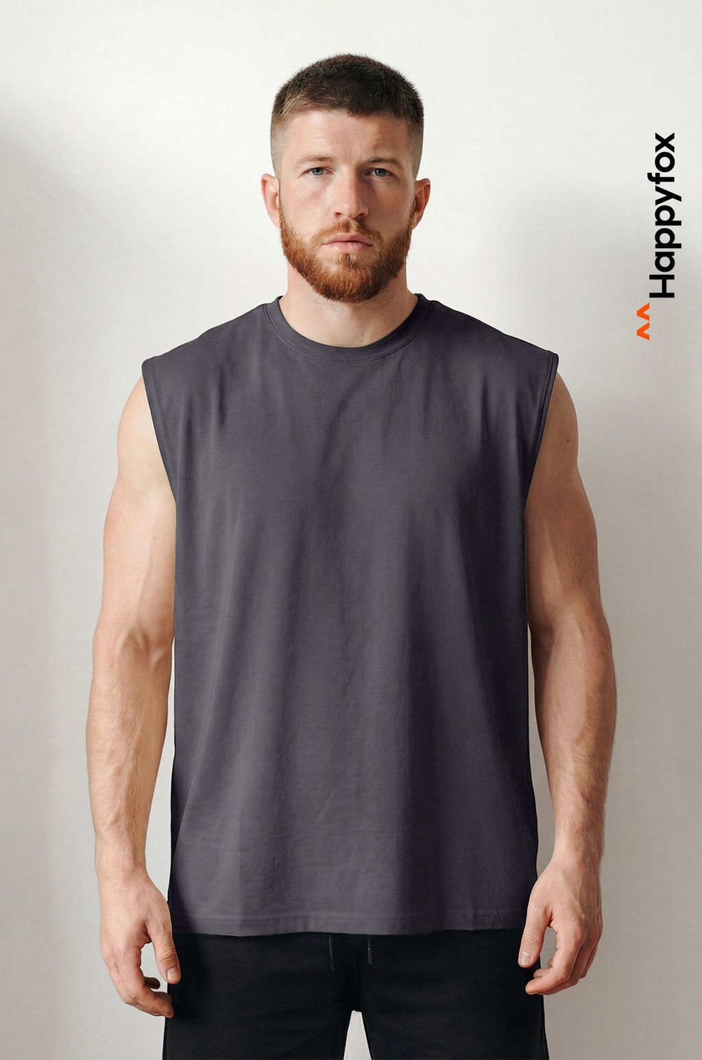 Мужская футболка оверсайз без рукавов Happyfox - Happy fox фото 22