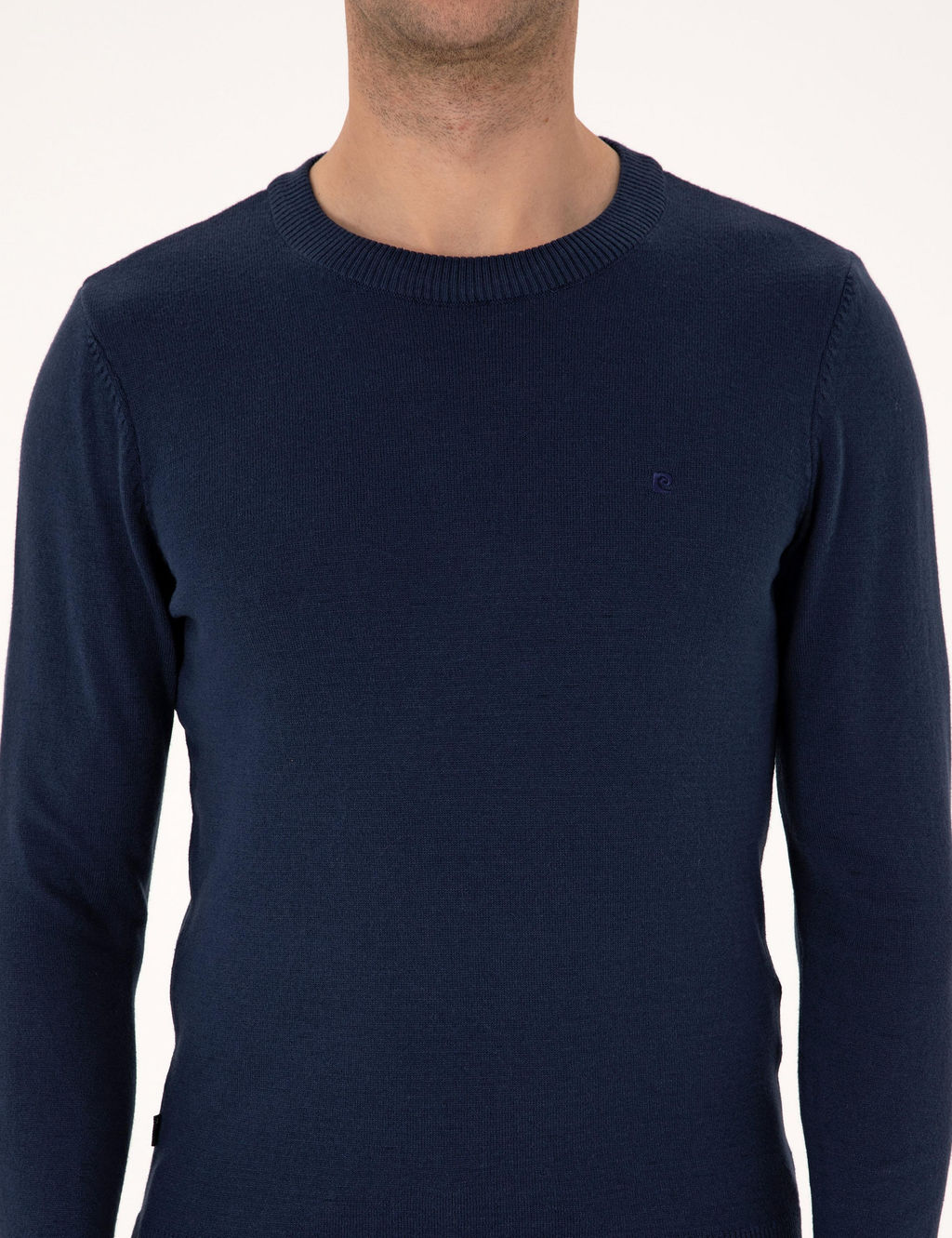 A__k Lacivert Slim Fit Bisiklet Yaka Basic Triko Kazak - Pierre cardin фото 6