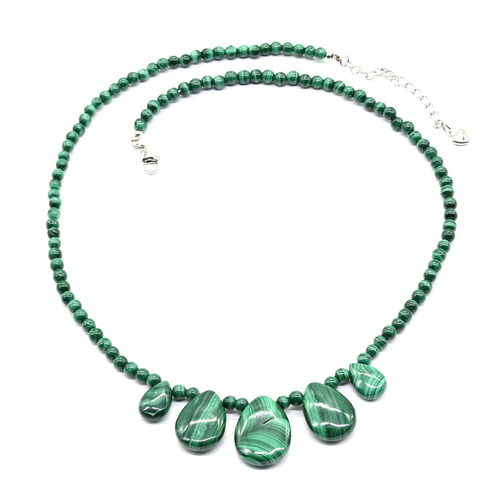 Колье с натуральным малахитом, 45см Радуга камня