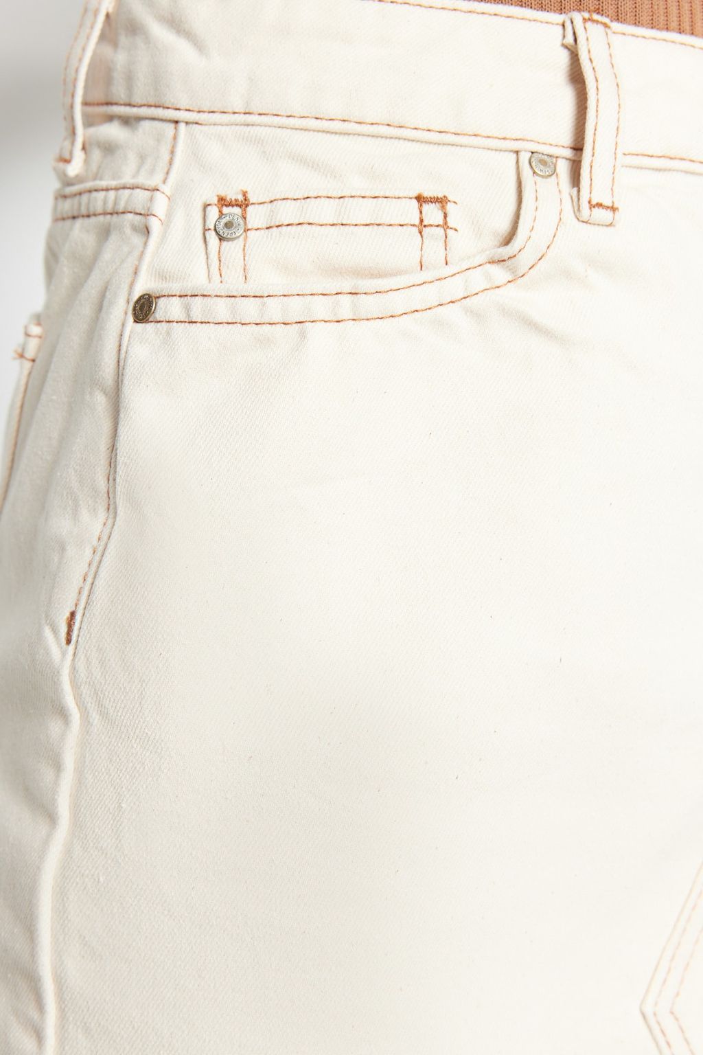 TRENDYOLMILLA Ekru Basic Duz Yuksek Bel Denim Etek TWOSS20ET0181  фото 5