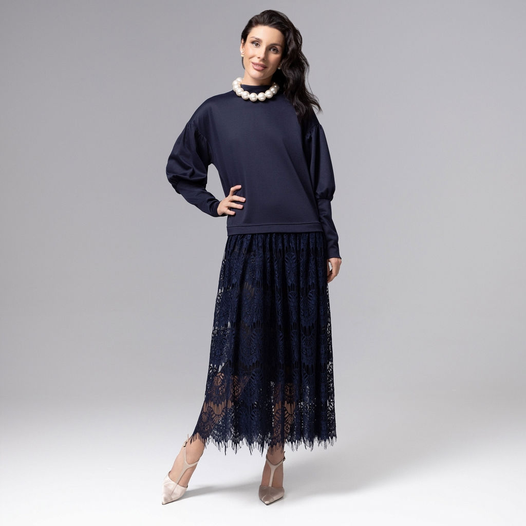 Платье комбинированное с кружевом, История в кружевах / Новый год - Charutti фото 2