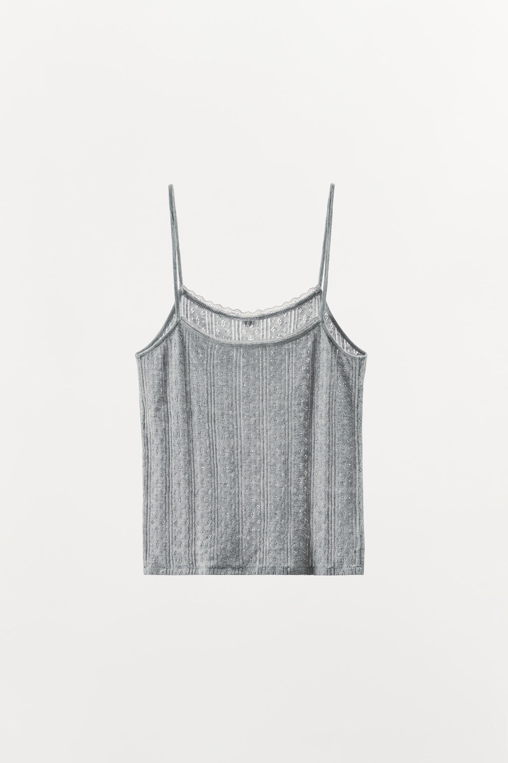 POINTELLE FLORAL STRAPPY TOP - Zara фото 4