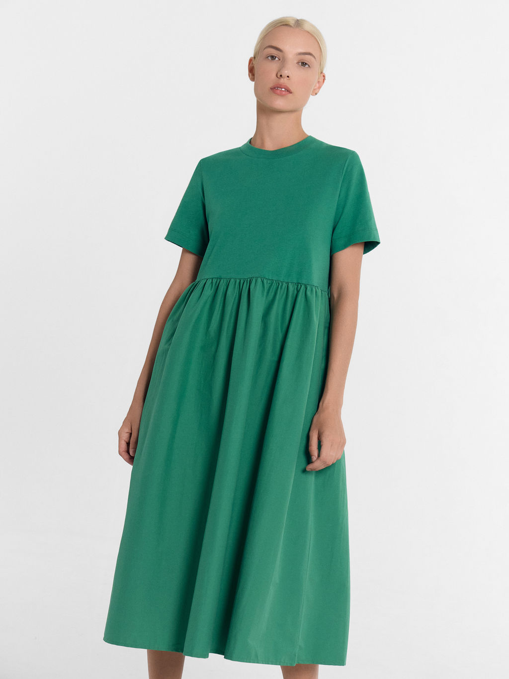 Платье Mark Formelle 152636 из хлопка зеленый  фото 2