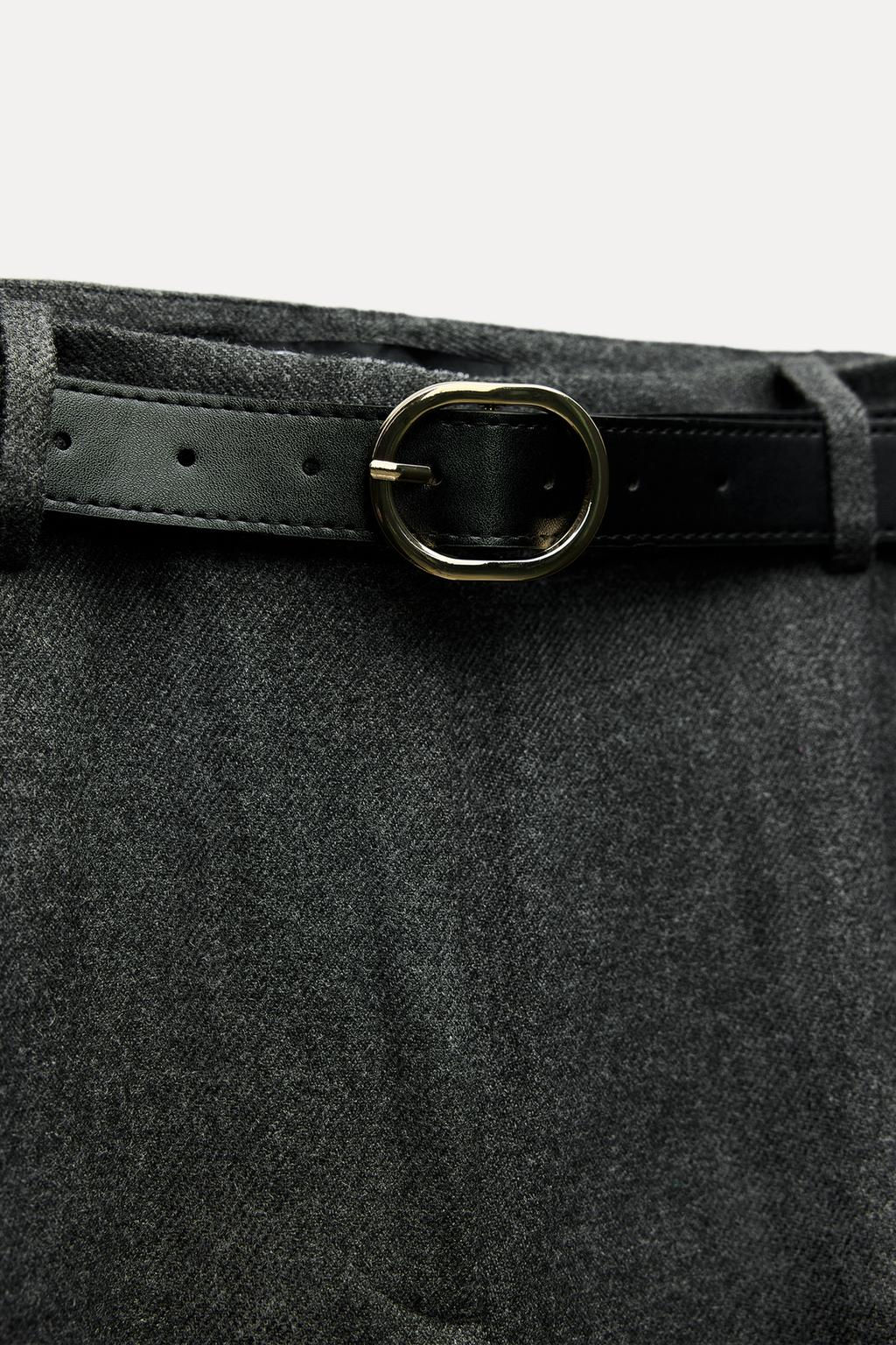 WIDE-LEG TROUSERS WITH BELT - Zara фото 6
