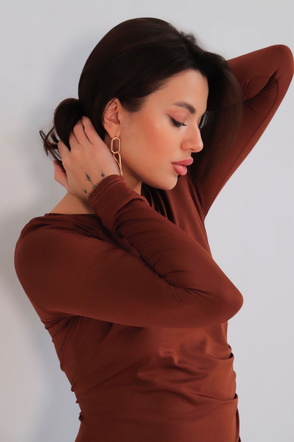 Martichelli Платье с драпировкой карамель фото 5