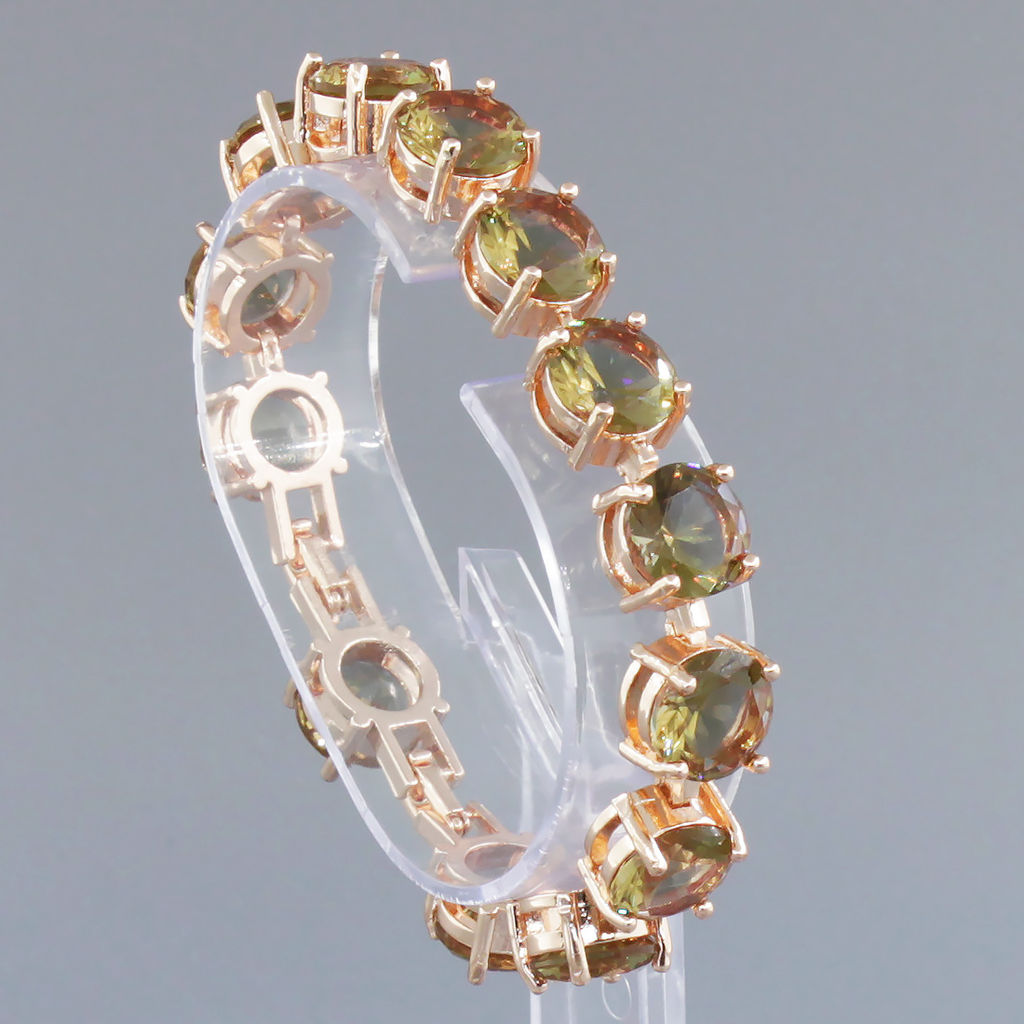 Султанит, браслет Католина, покрытие под золото, длина 16,5см - Agat77 фото 2