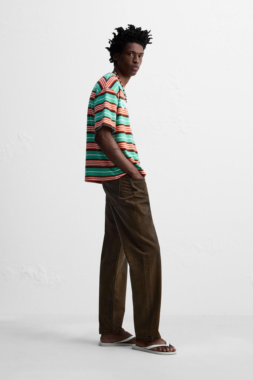 STRIPED EMBROIDERED T-SHIRT OTIS KWAME KYE QUAICOE - Zara фото 4