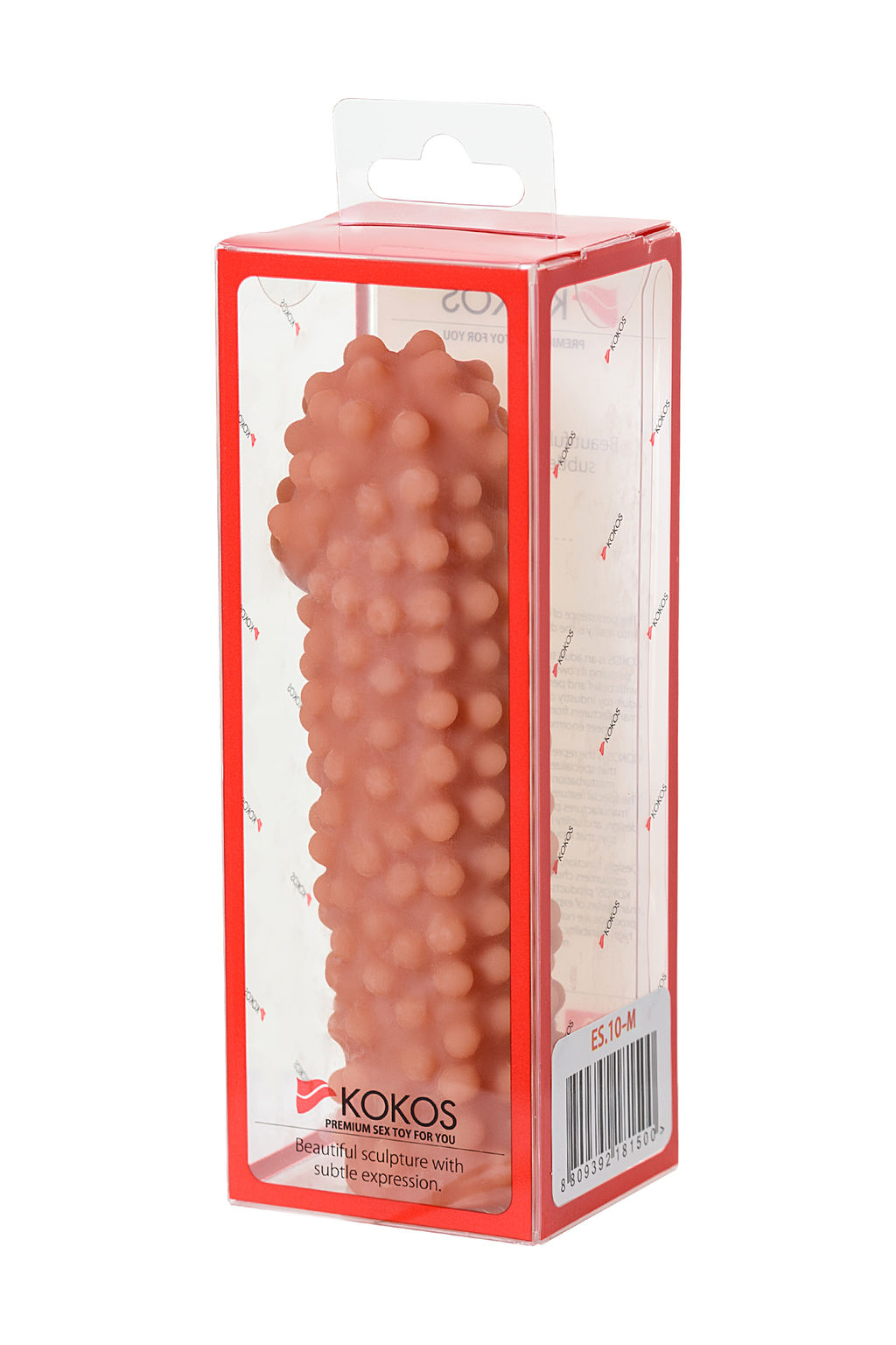Насадка реалистичная KOKOS EXTREME SLEEVE 10-M с дополнительной стимуляцией, TPE, телесная, 15.8 см