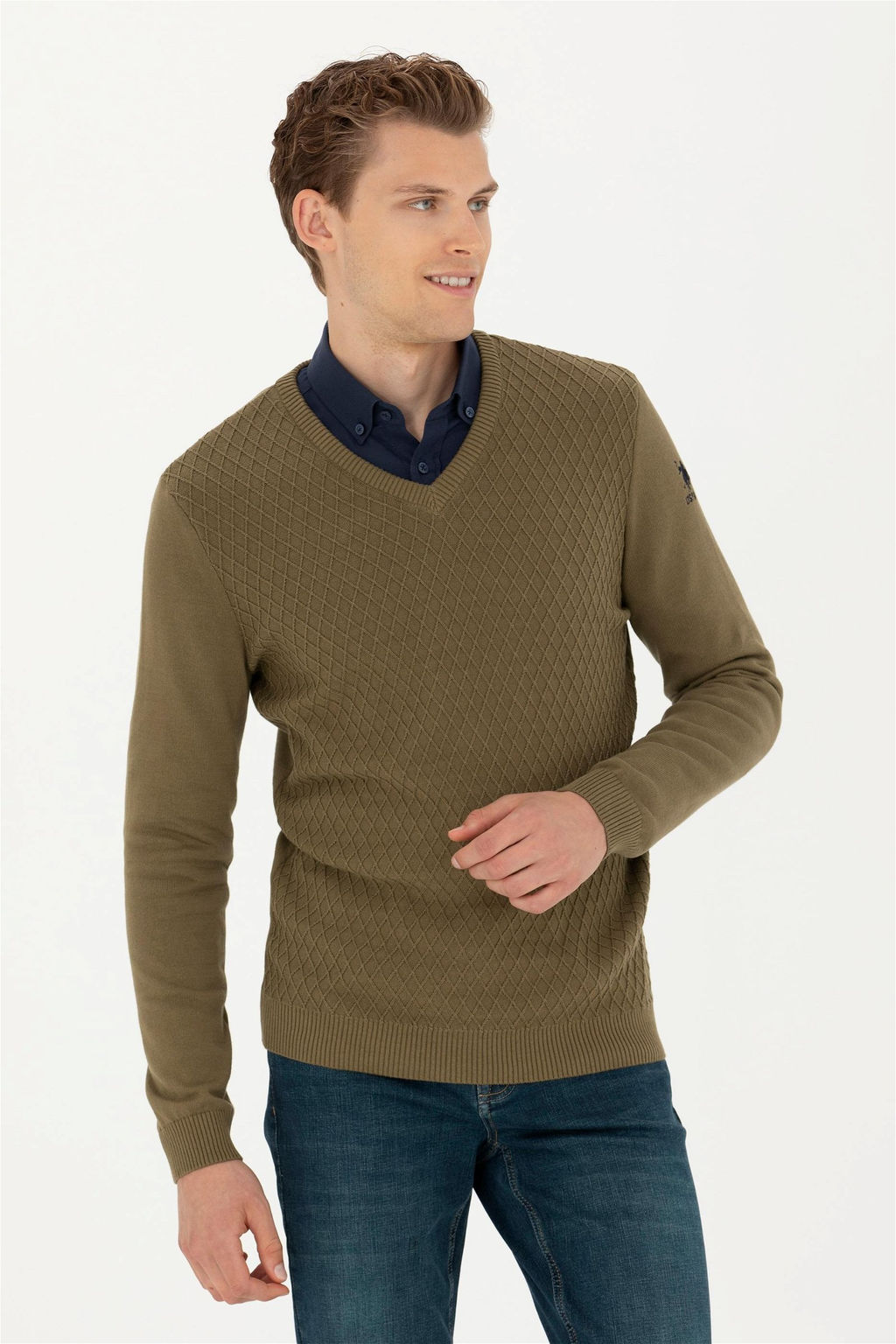 Мужской свитер цвета хаки - U.s. polo assn фото 3