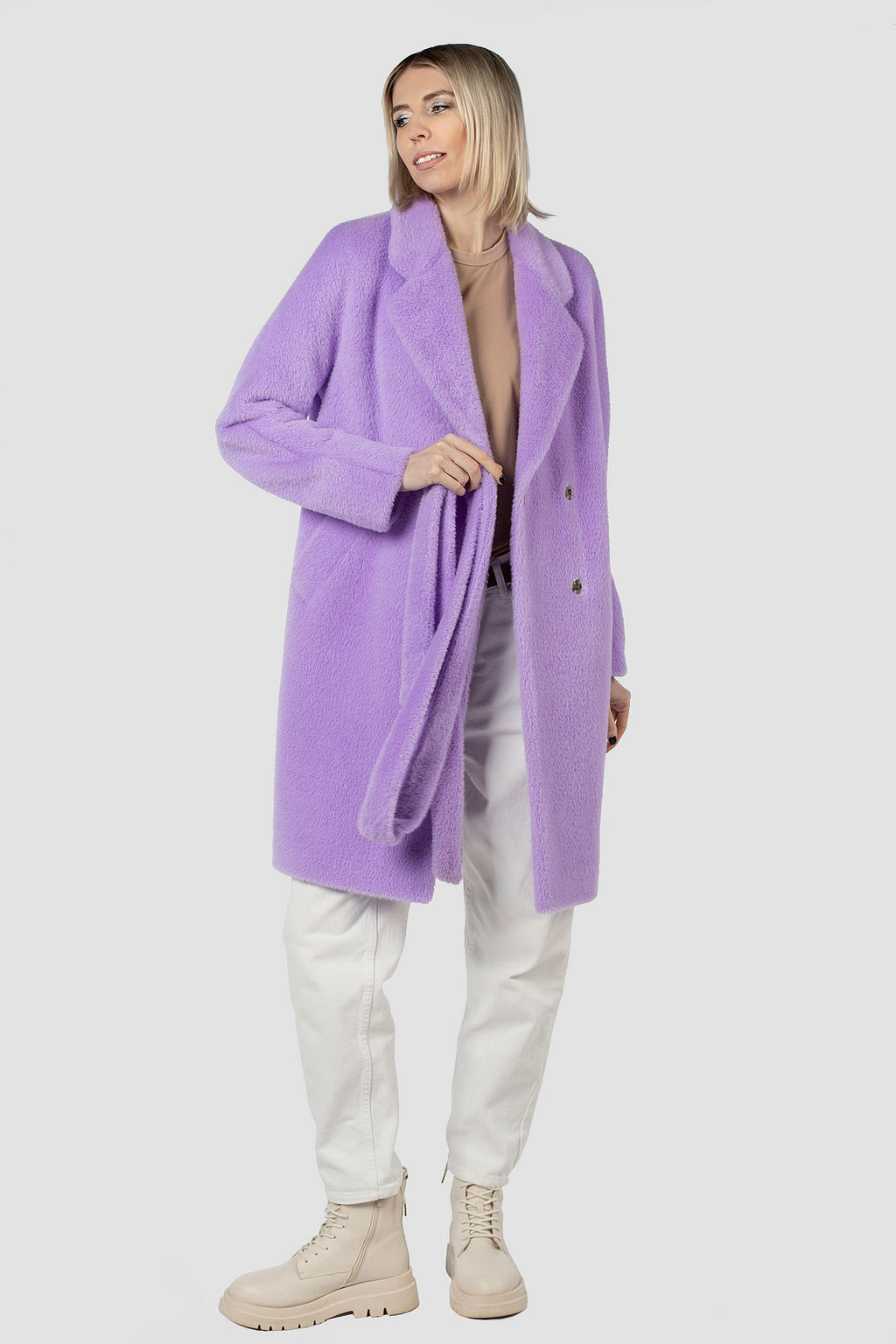 Пальто женское демисезонное (пояс) - El podio фото 10