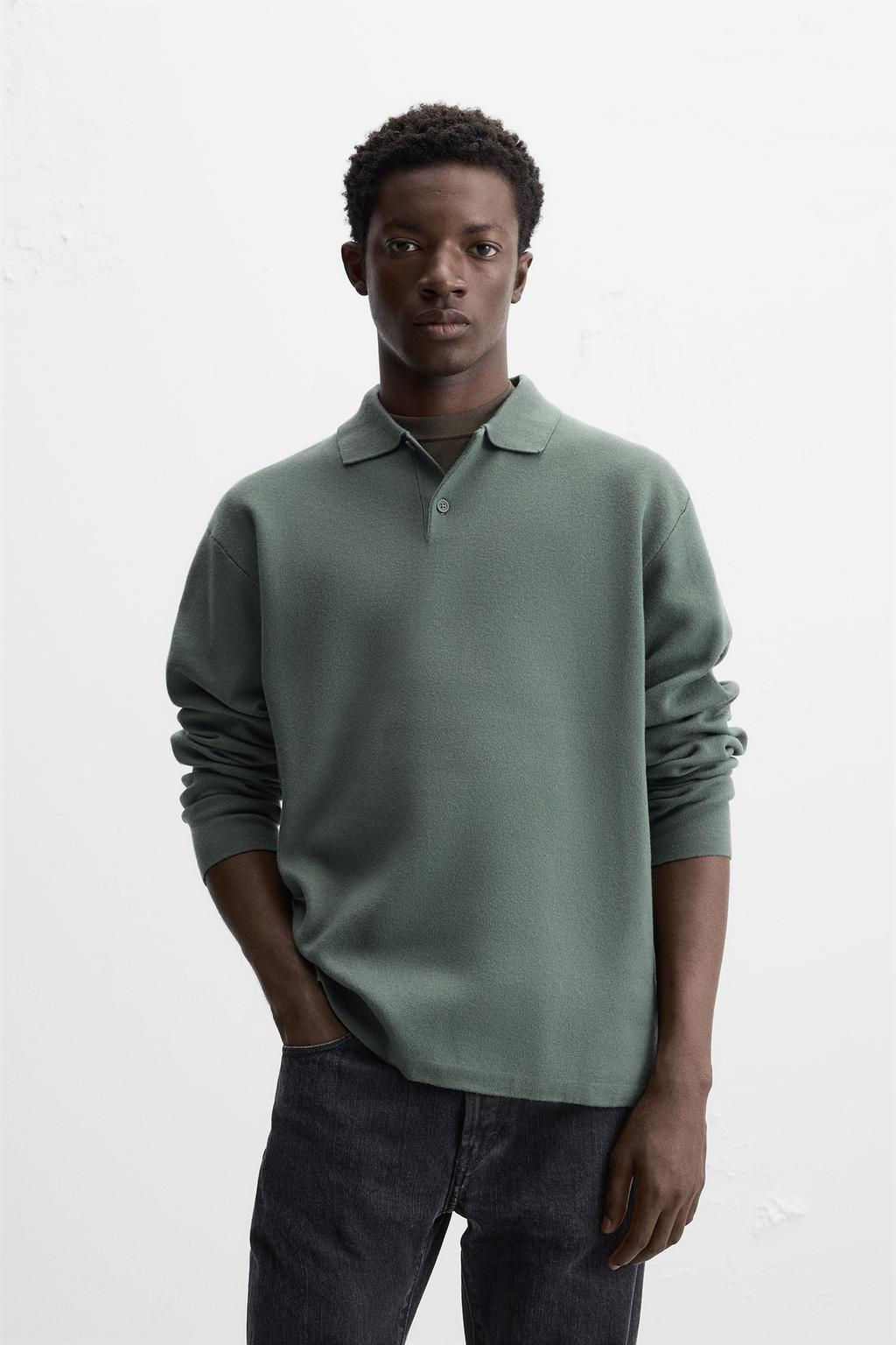 VISCOSE BLEND KNIT POLO SHIRT - Zara фото 26