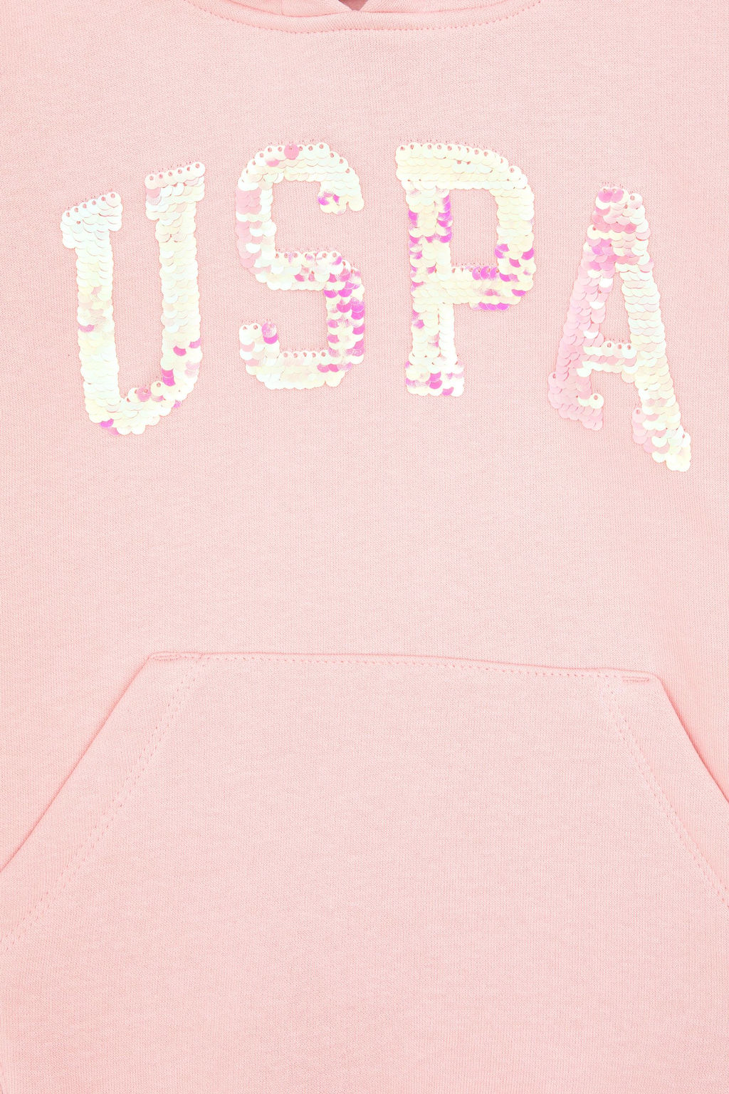 K_z _ocuk Toz Pembe Payet __lemeli _ardonlu Kap__onlu Basic Sweatshirt Sepette S_rpriz _ndirim - U.s. polo assn фото 4