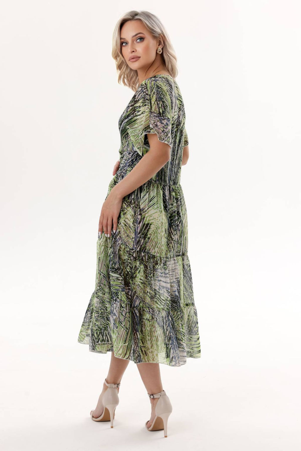 Туника шифон 6048/10/Зеленый, черный - Rise фото 4