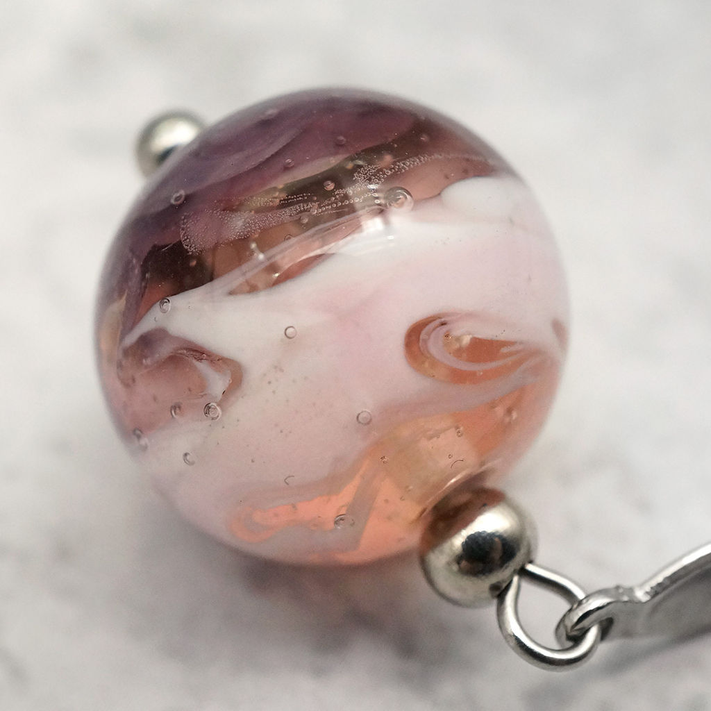 Серьги из муранского стекла LS3345/розовый