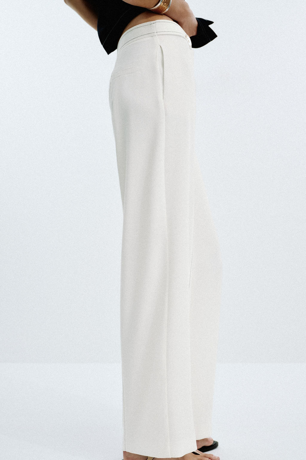 CONTRAST STITCHING TROUSERS WITH BELT LOOPS - Zara фото 5