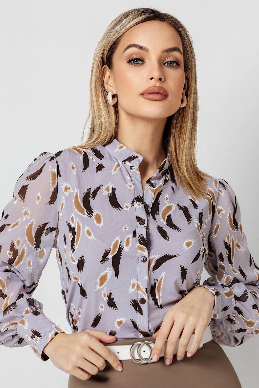 Блузка женская 1295/03/Серо-сиреневый
