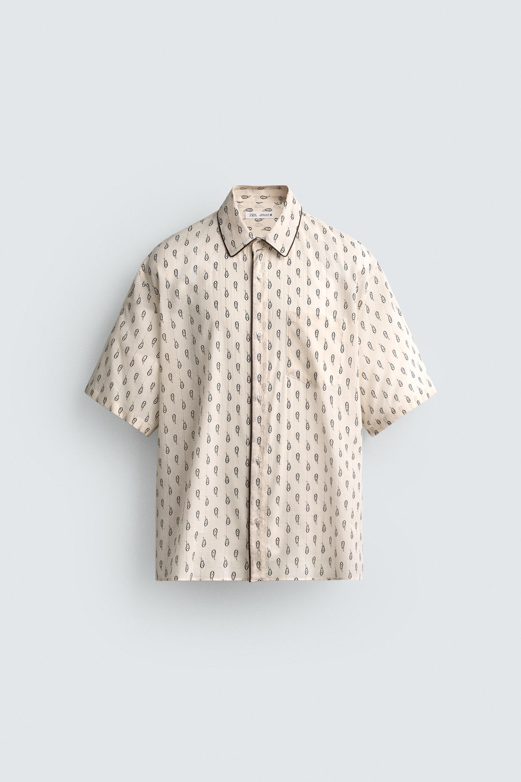 CAMISA RELAXED FIT PAISLEY CONTRASTE / Blanco roto - Zara фото 7