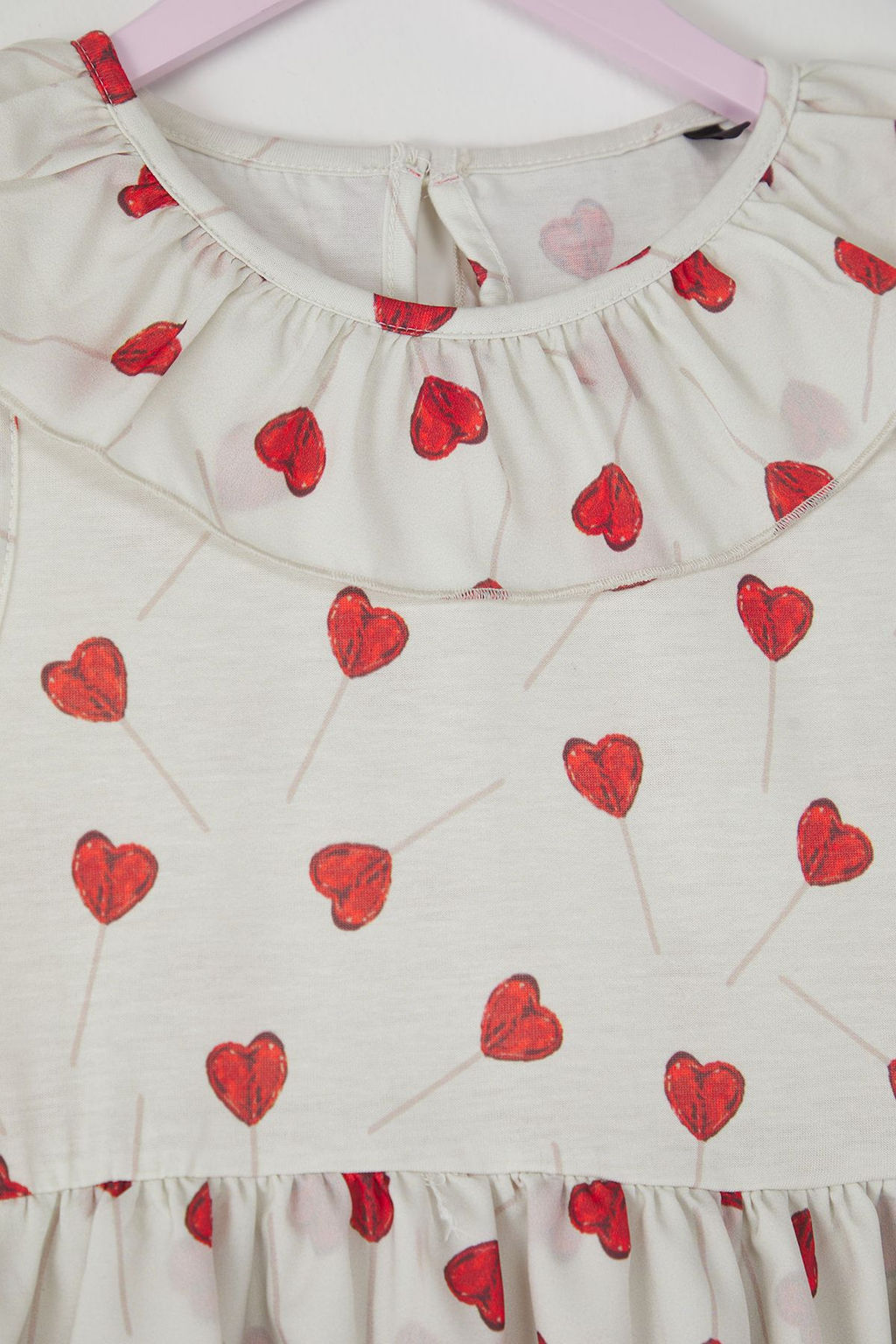 Pembe K?z Cocuk Cilek Desenli K?sa Kol Mini Bayraml?k Orme Elbise TKDSS25EL00066 - Trendyolmilla фото 4