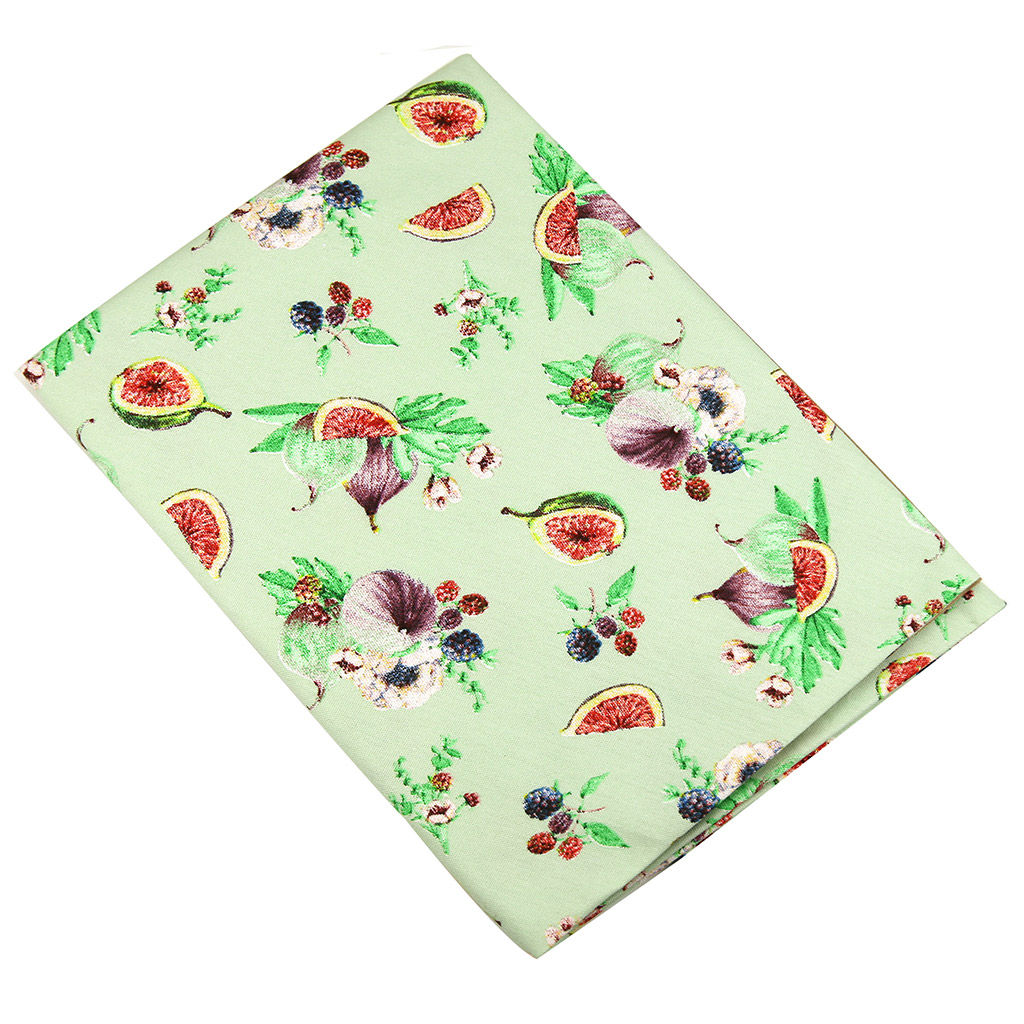 Инжир К Скатерть 220х145см, длина стола до 180см, на 8-10 персон, хлопок Премиум 186г/м2, Домашняя мода (Россия)