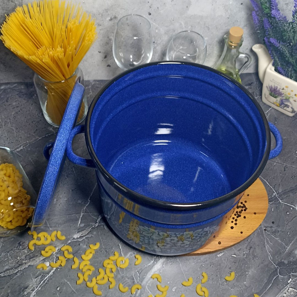 Кастрюля 9,0л 1с200/с син. с зерн. Голубика