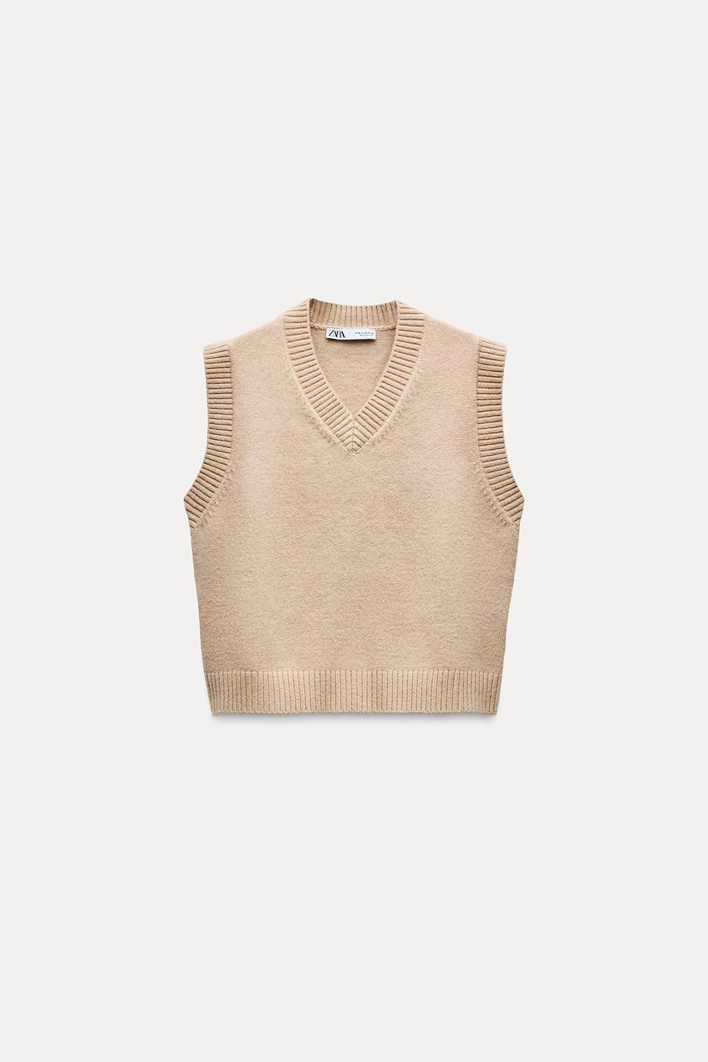 PLAIN KNIT SLEEVELESS JUMPER - Zara фото 8