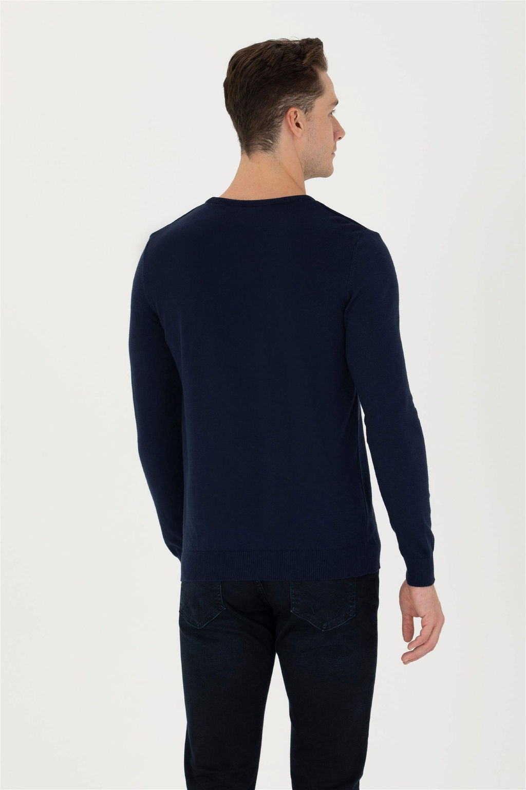 U. S. Polo Assn / Мужской темно-синий базовый свитер - U.s. polo assn фото 5