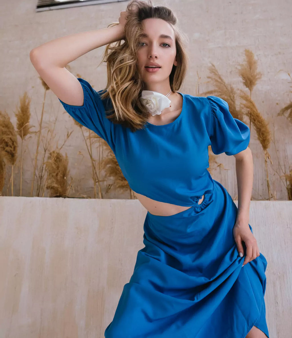 Платье #ОТЦ04003, синий