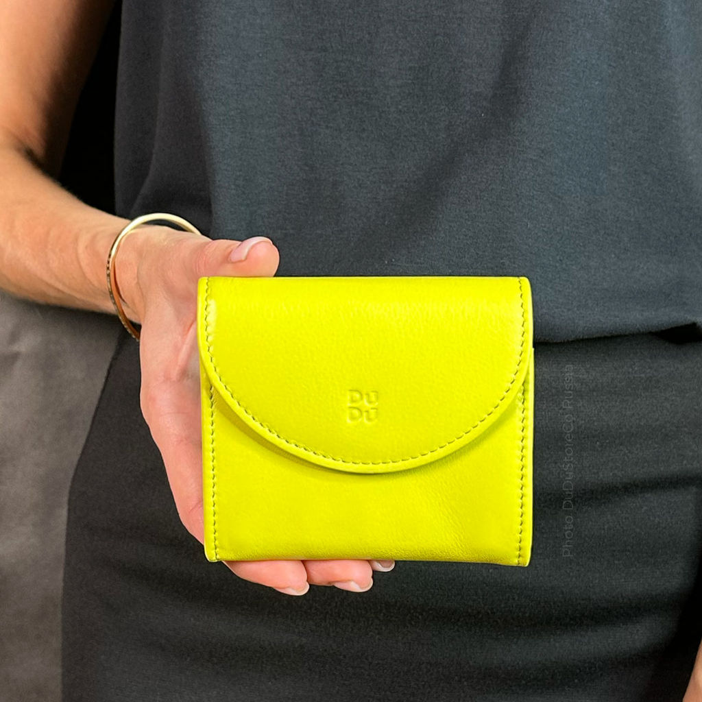 Кошелек кожаный DuDu серии Malaga | лимонный - Dudubags фото 5