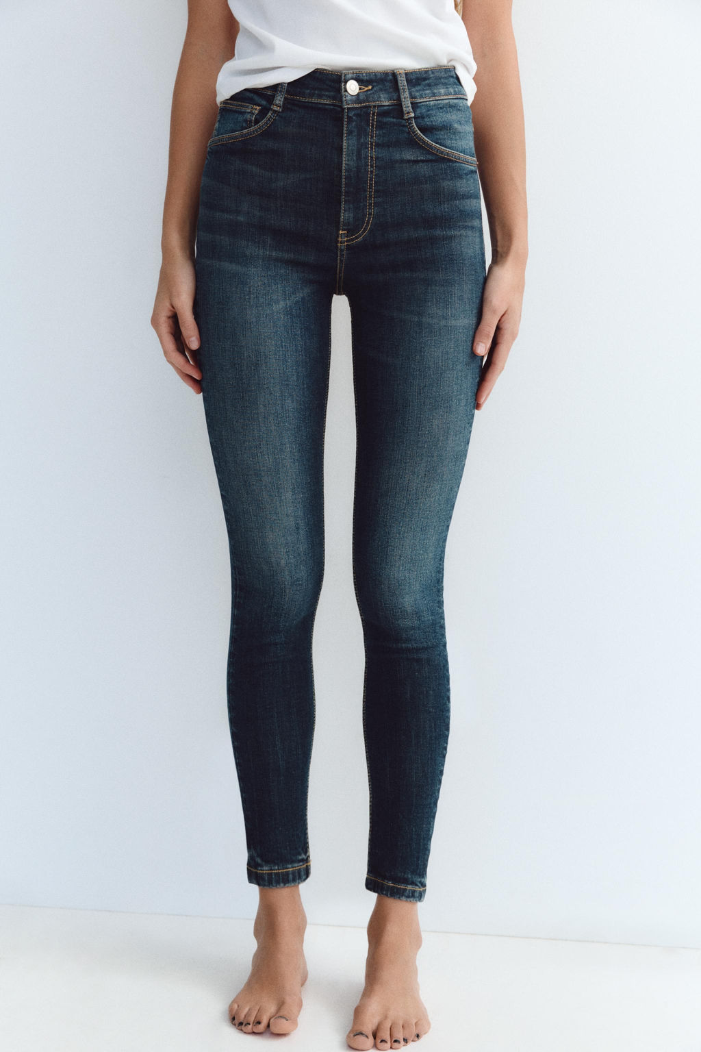 JEANS TRF SKINNY TIRO ALTO / Marino - Zara фото 3
