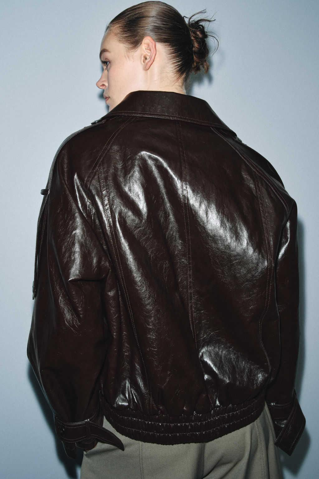 SHINY FAUX FUR COLLAR JACKET ZW COLLECTION - Zara фото 3