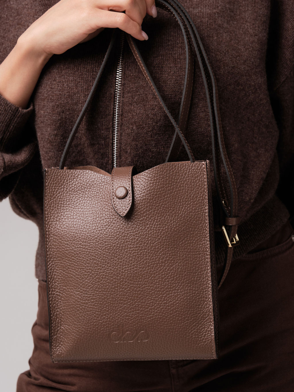 Кожаная сумка кросс-боди Leya DBR 30919 коричневый какао  фото 2