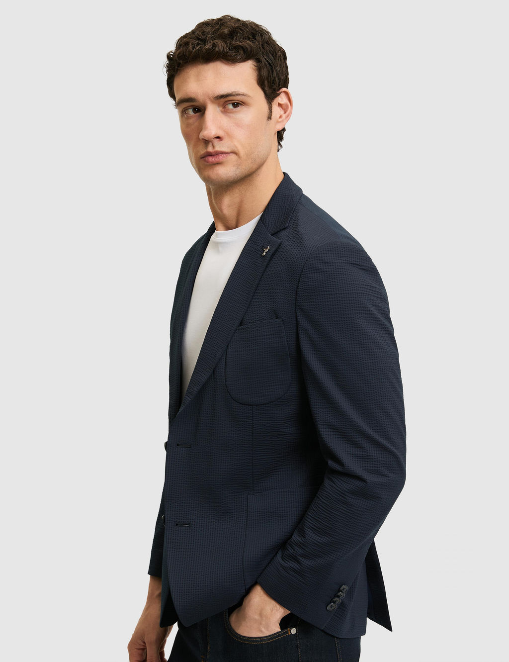 Lacivert Slim Fit Spor Ceket
