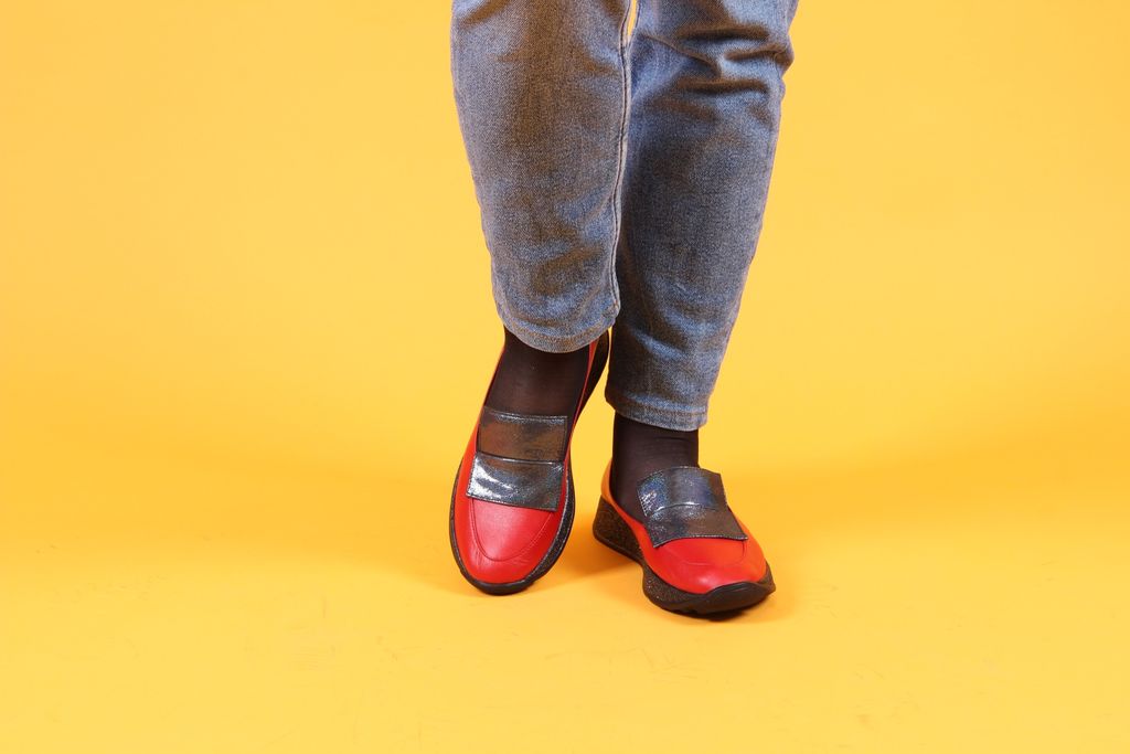 Лоферы EDART 118.157 bl. red фото 3