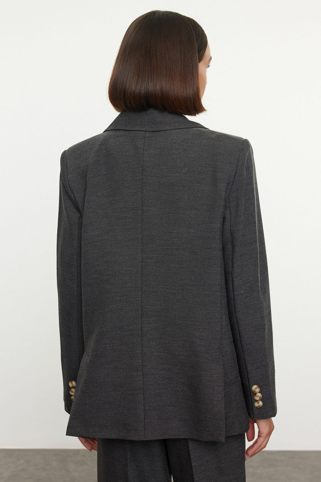 Limited Edition Siyah Poliviskon Basic Dokuma Blazer Ceket TWOAW23BC00132