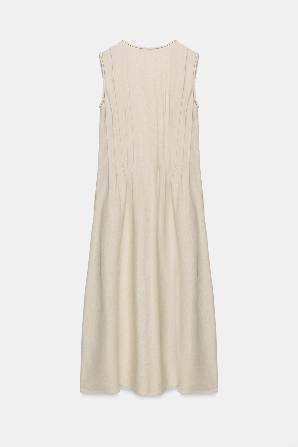 VESTIDO MIDI JARETAS CON LINO / Beige claro - Zara фото 9