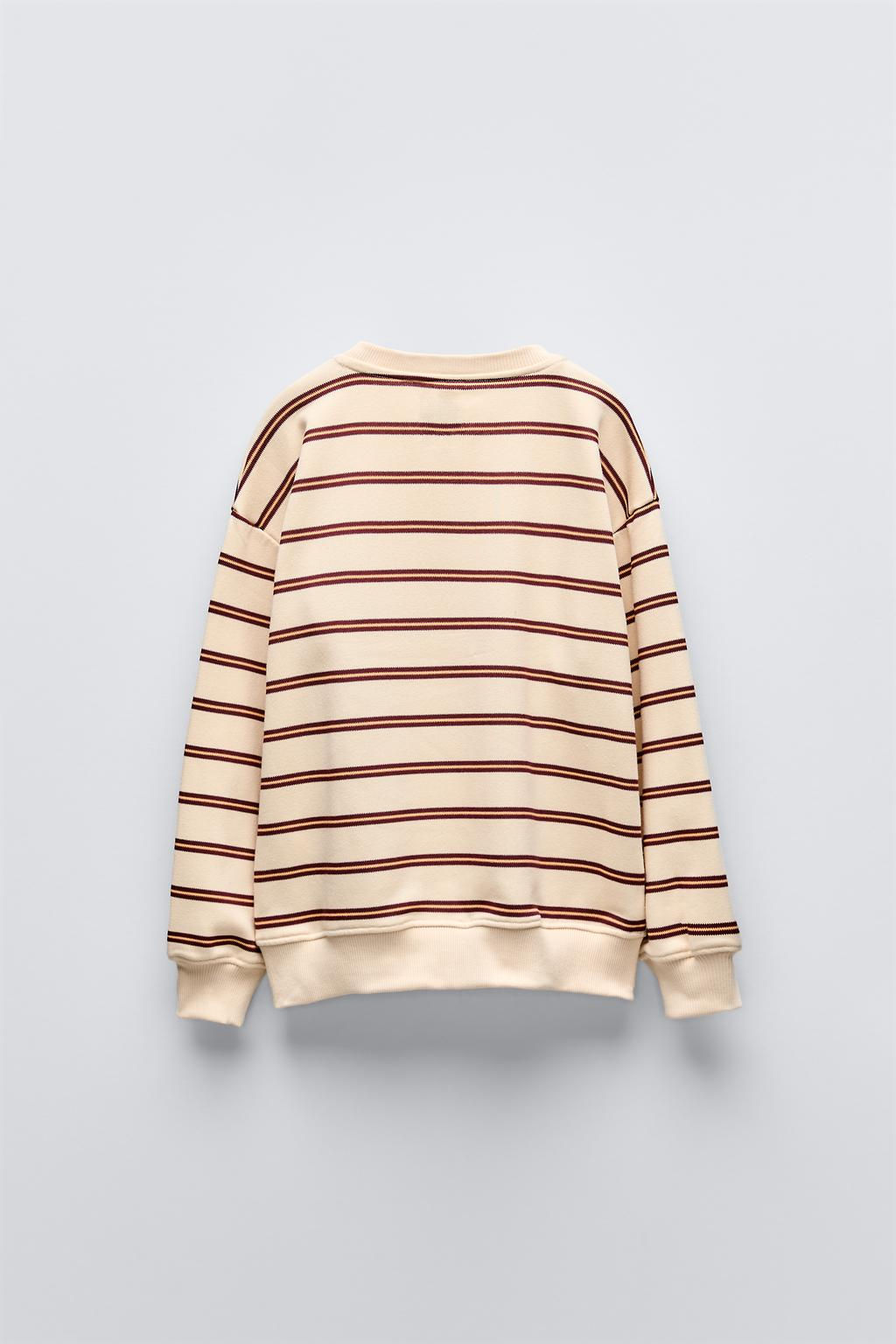 STRIPED SWEATSHIRT WITH PATCH - Zara фото 3