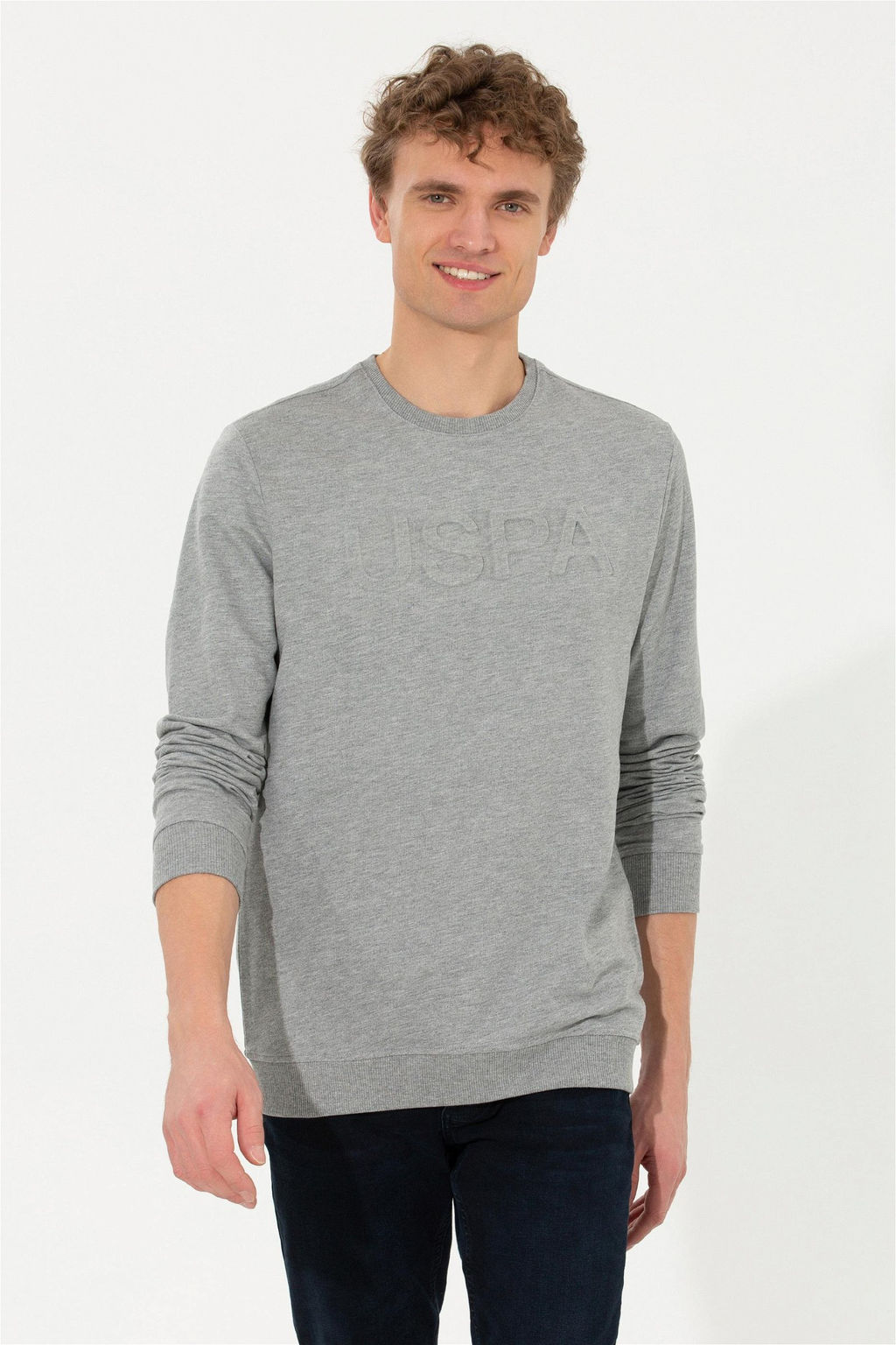 Мужской серый меланжевый базовый свитшот Неожиданная скидка в корзине - U.s. polo assn фото 2