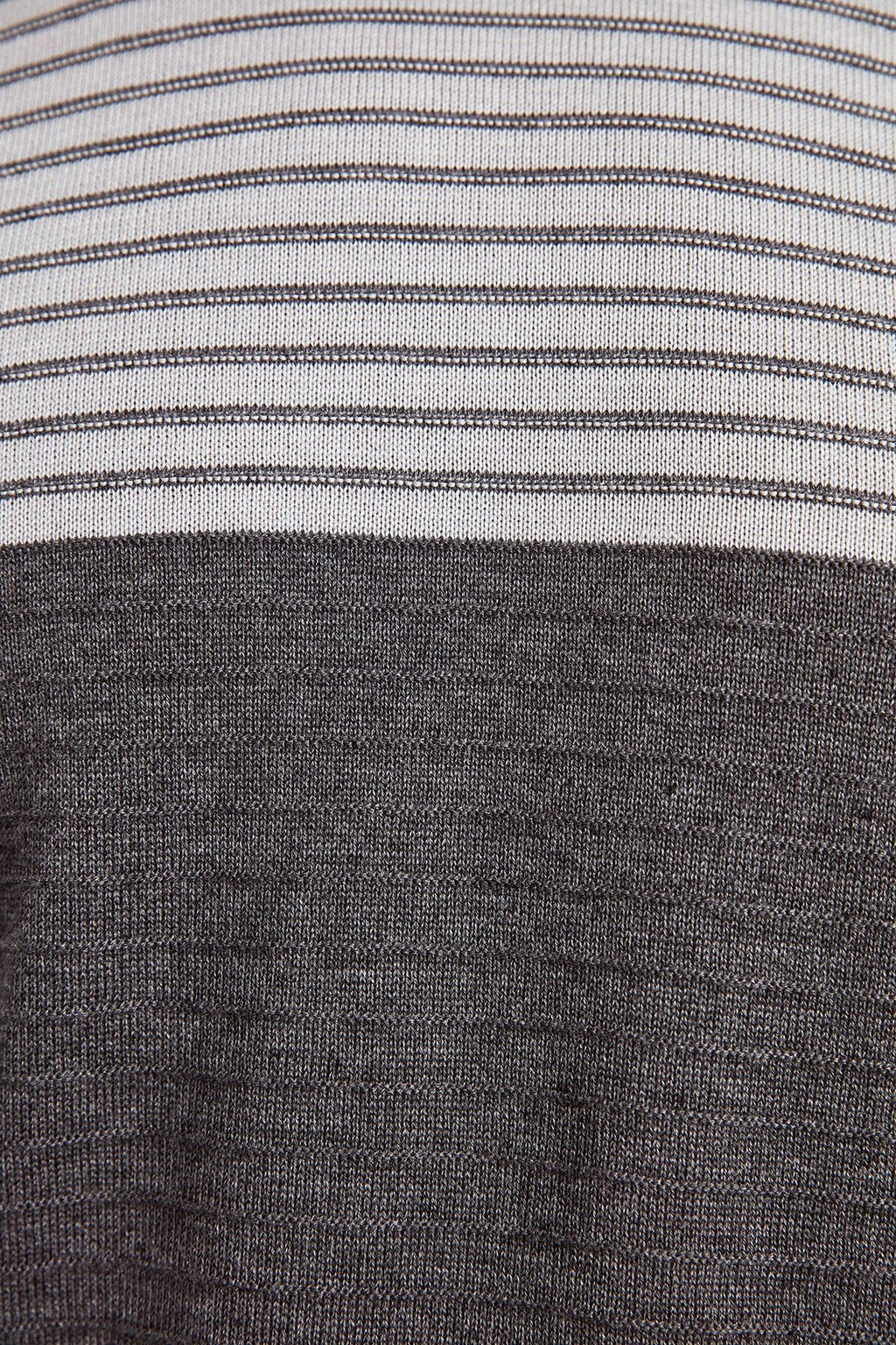 TRENDYOL MAN Gri Slim Dar Kesim Bisiklet Yaka Cizgili Triko Kazak TMNAW20LS0007 - Trendyolmilla фото 4