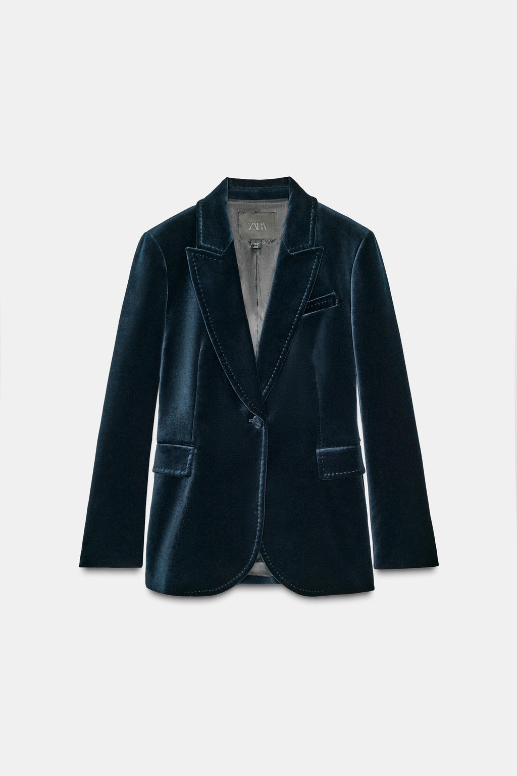 ZW COLLECTION VELVET BLAZER - Zara фото 6