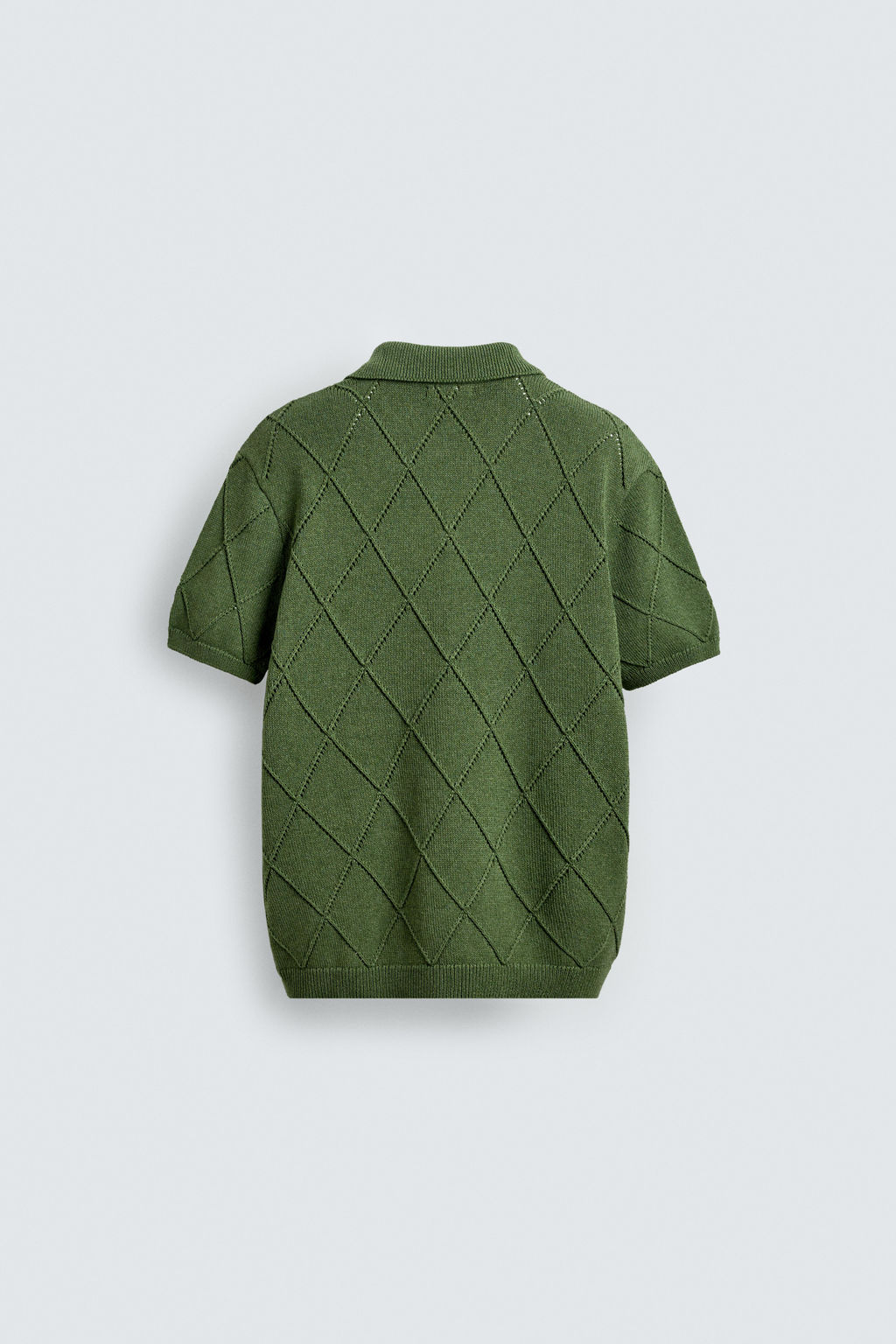 OPENWORK TEXTURED KNIT POLO SHIRT - Zara фото 16