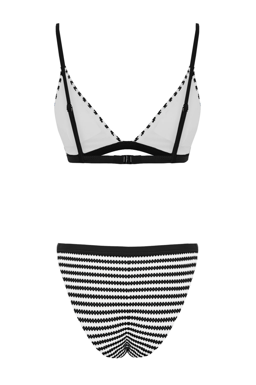 TRENDYOLMILLA Siyah-Beyaz Ucgen Dokulu Regular Bikini Tak?m? TBESS24BT00060  фото 8