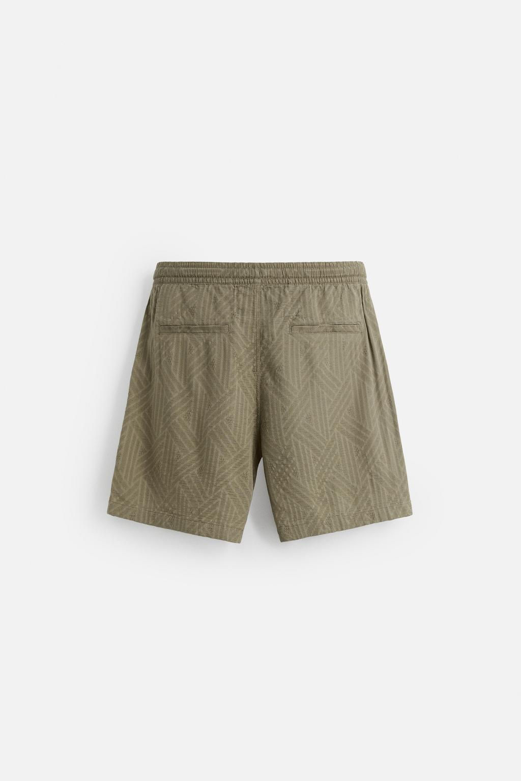 GEOMETRIC PRINT JACQUARD BERMUDA SHORTS - Zara фото 9