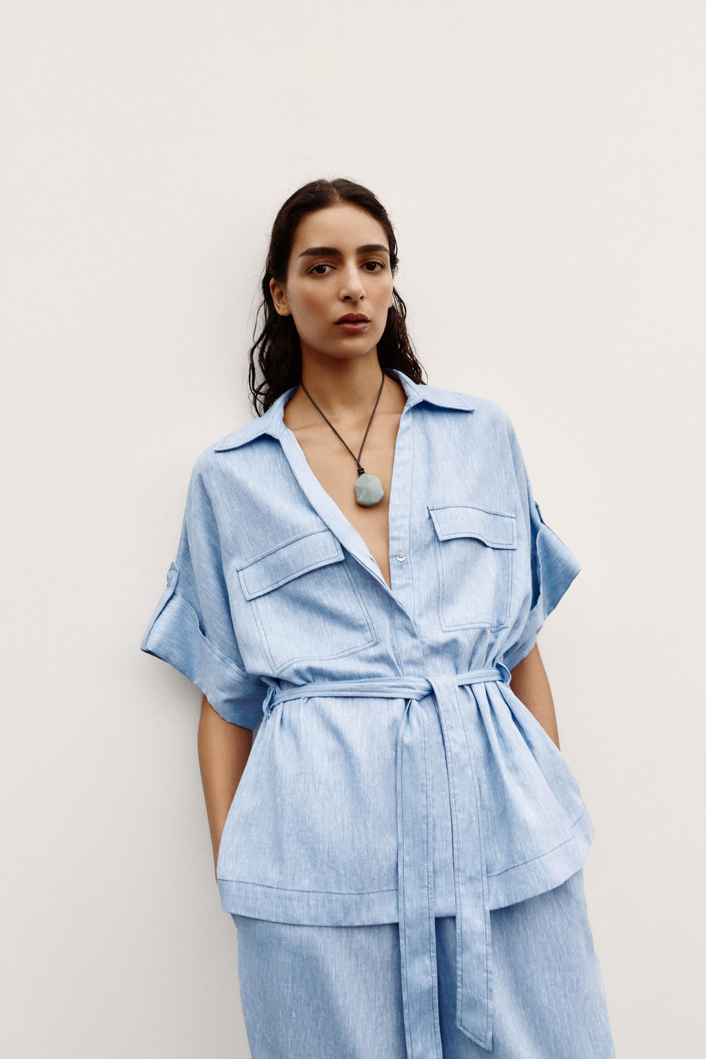 LINEN BLEND SAFARI SHIRT - Zara фото 10