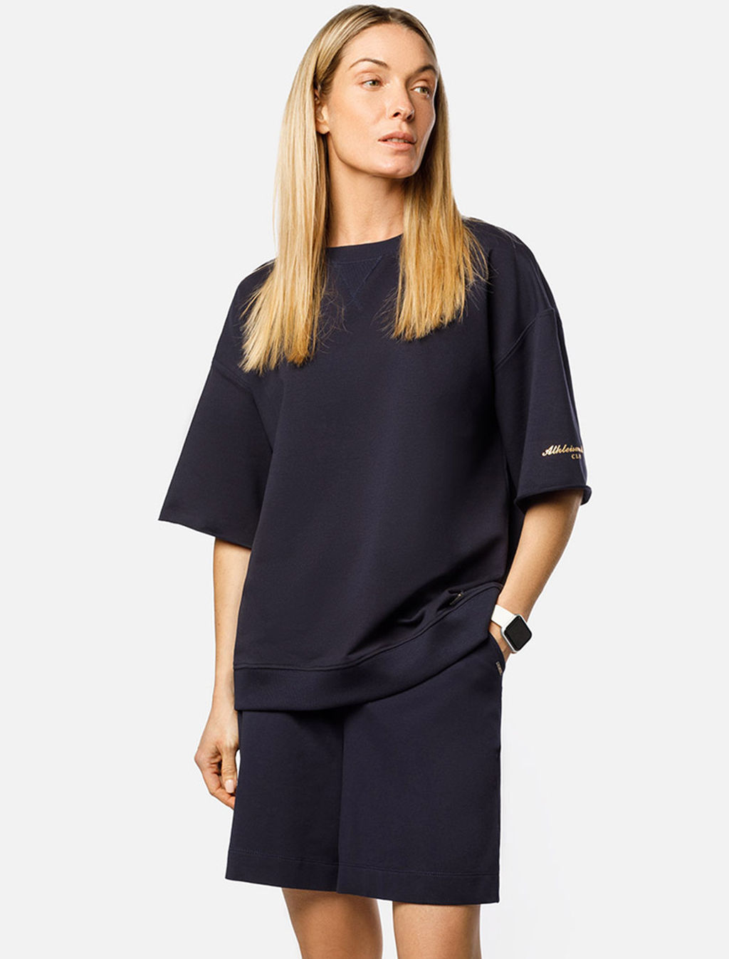 Футболка из футера двухнитки с эластаном VILATTE