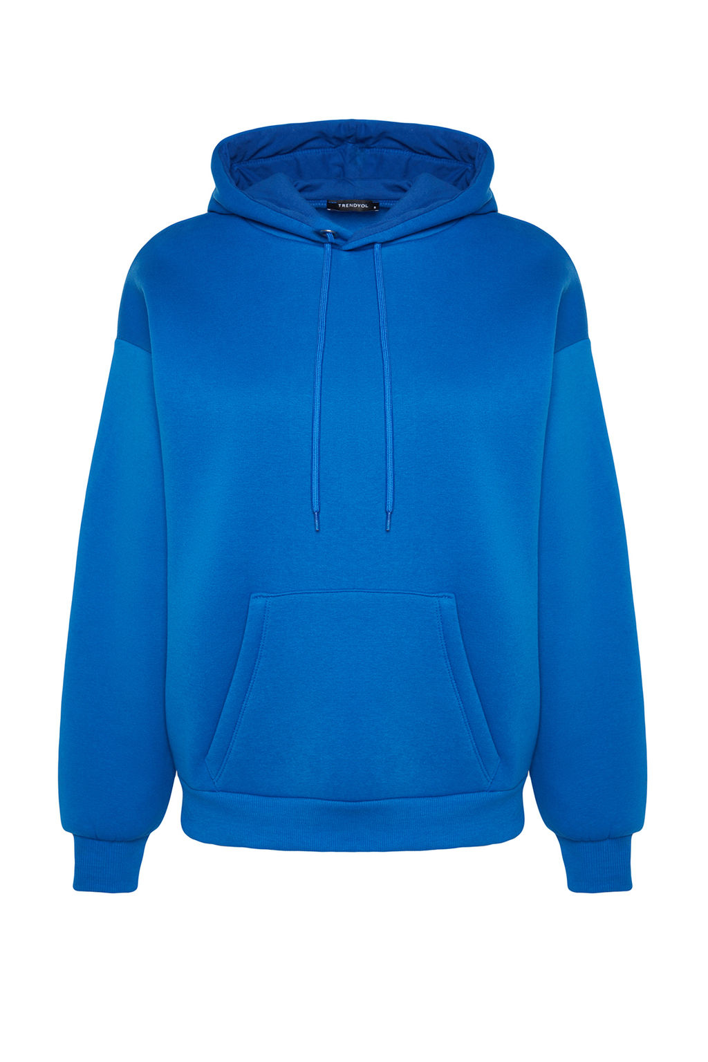 TRENDYOLMILLA Siyah Kapusonlu S?rt Bask?l? Oversize/Genis Kal?p Kal?n Ici Polarl? Orme Sweatshirt TWOAW24SW00214  фото 7