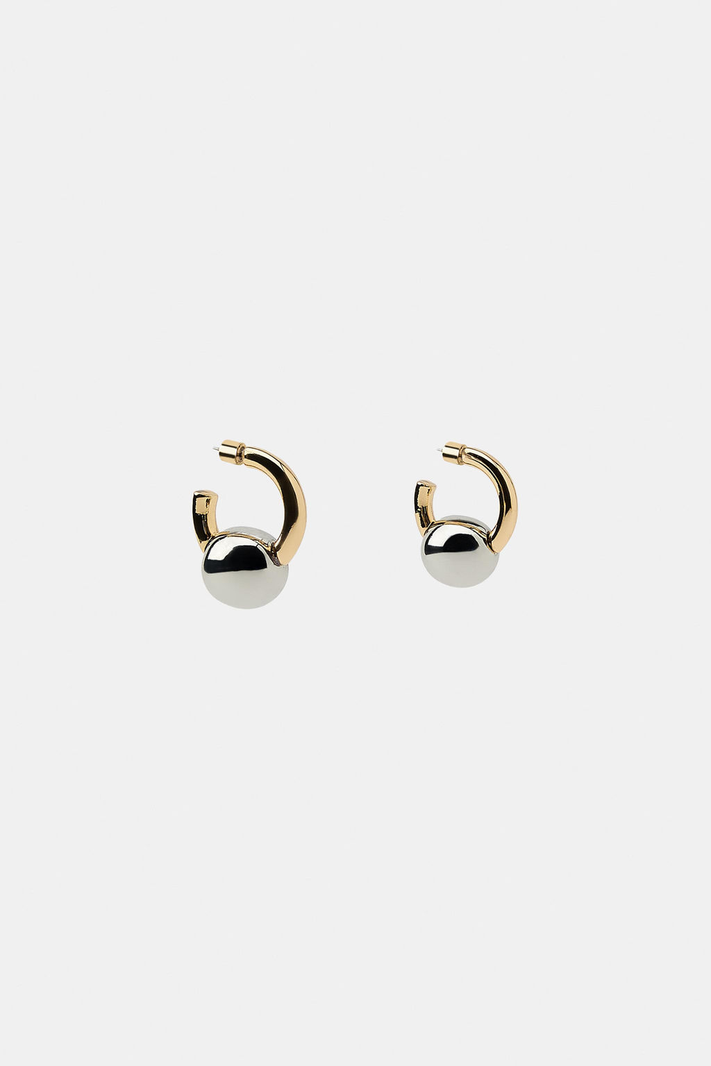 MISMATCHED HOOP AND BALL EARRINGS - Zara фото 5