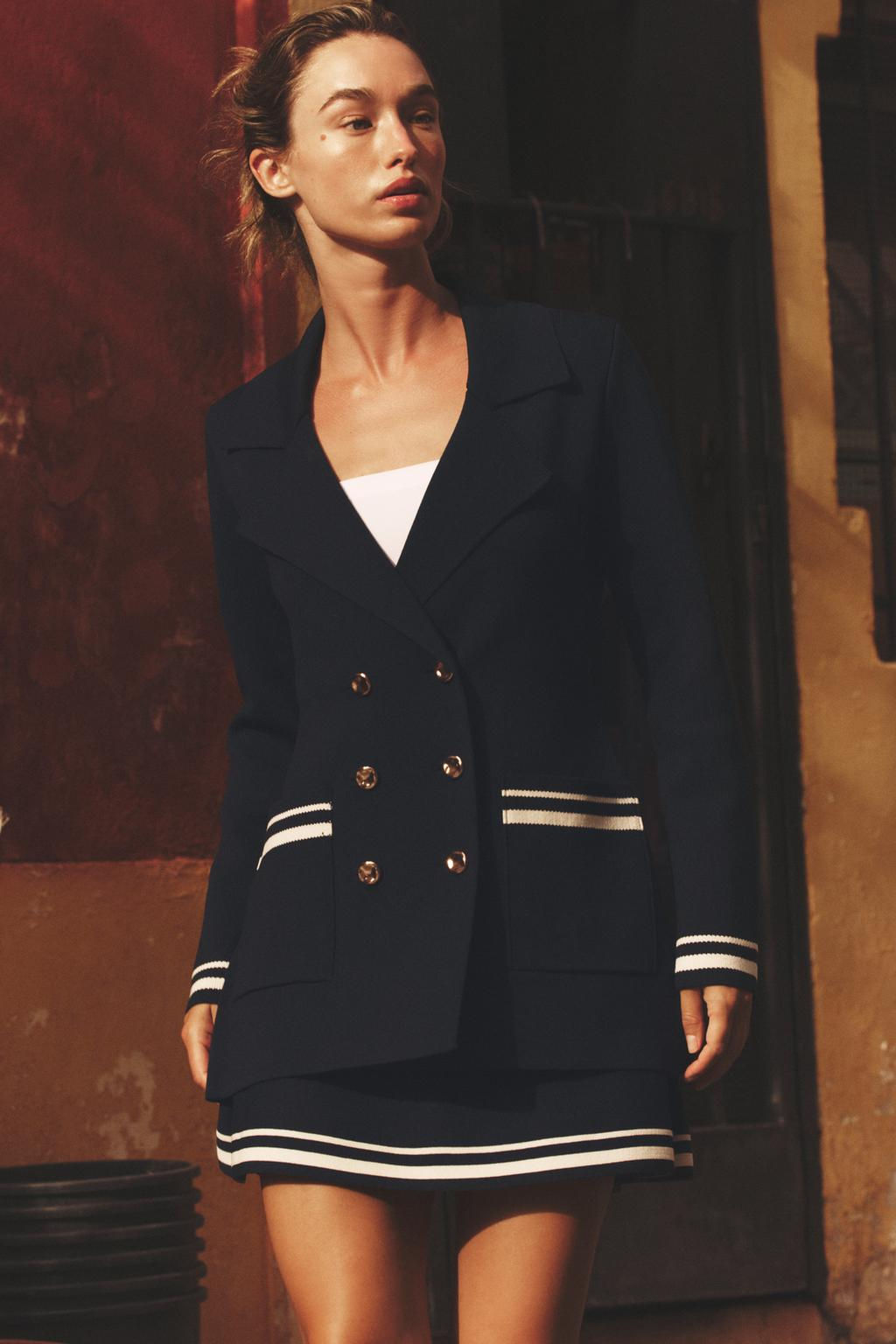 DOUBLE-BREASTED KNIT BLAZER - Zara фото 7