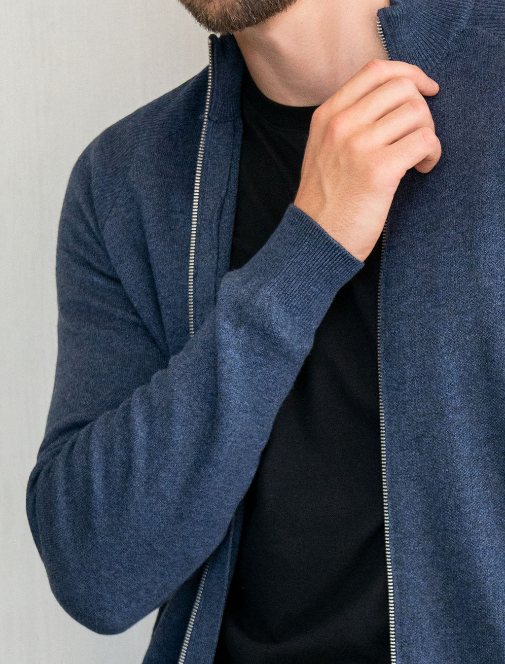 VILATTE / Джемпер тонкой вязки из хлопка на молни  фото 3