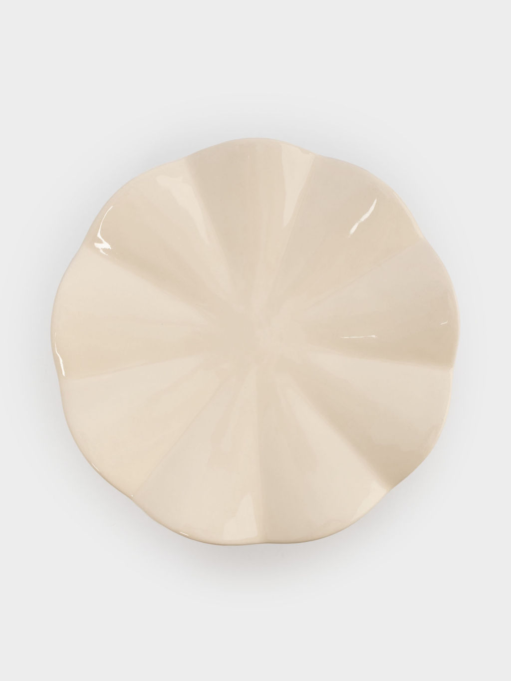 Ваза для фруктов, 24х11 см, на ножке, керамика, молочная, Волнистый край, Zephyr - Anna lafarg фото 4