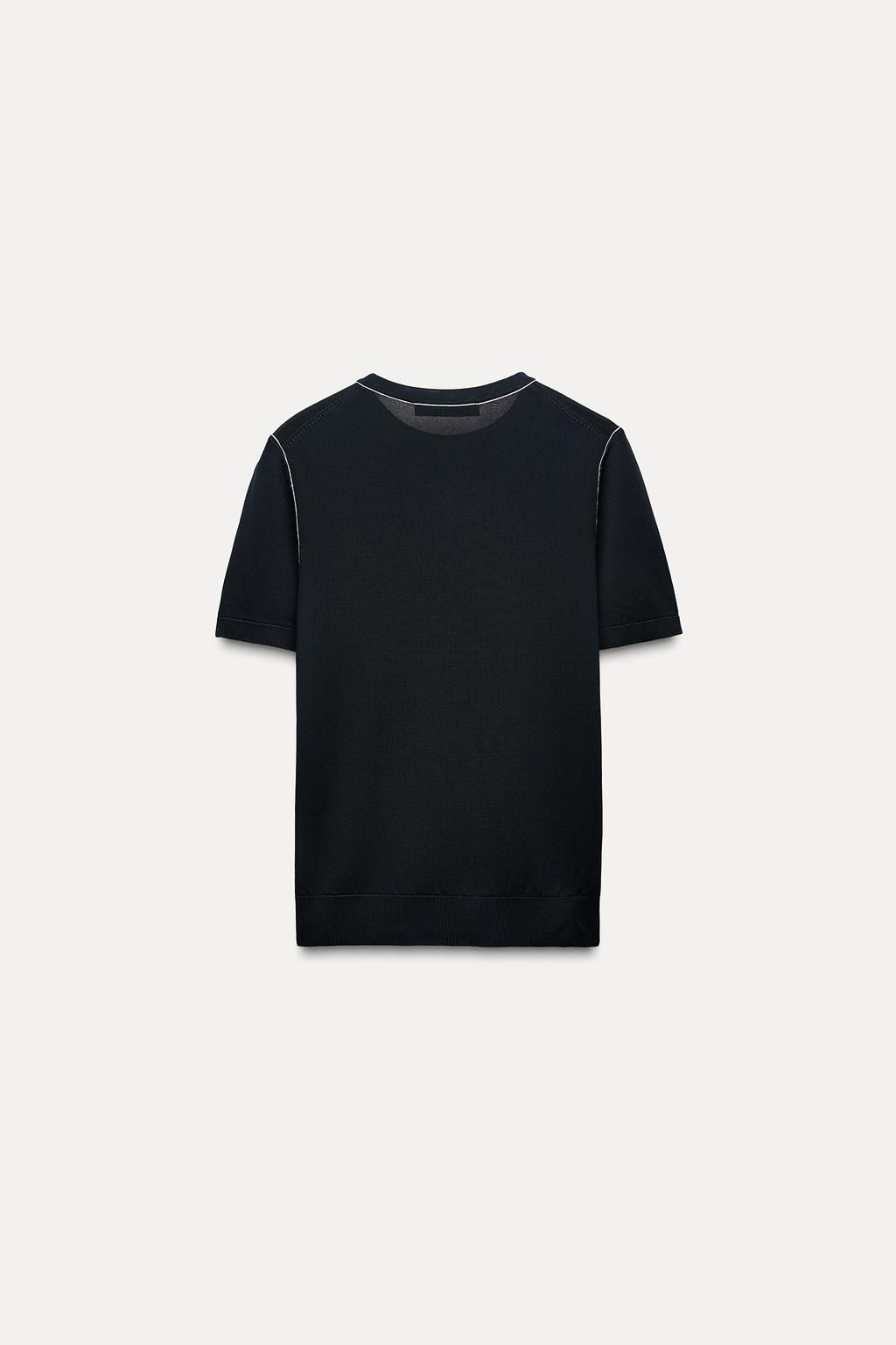 PLAIN KNIT TOP WITH CONTRAST TRIMS - Zara фото 6